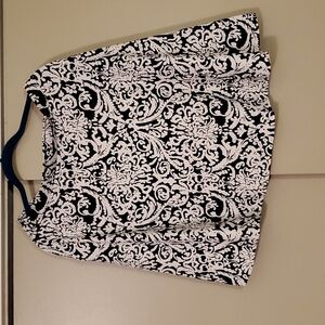 Adrienne Vittadini Black and White Graphic Skirt SZ Large